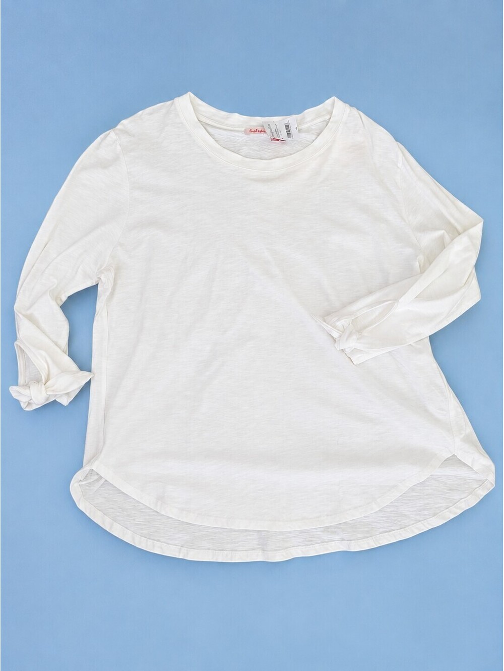 NWT Fresh Produce Catalina Tie Sleeve Top Woman's 1X White Cotton Coastal Boho
